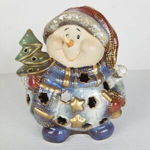 A Snowman and His‎ Tree Ceramic Lamp